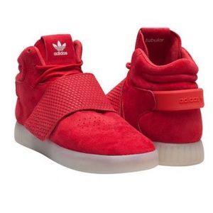red and white adidas shoes high tops